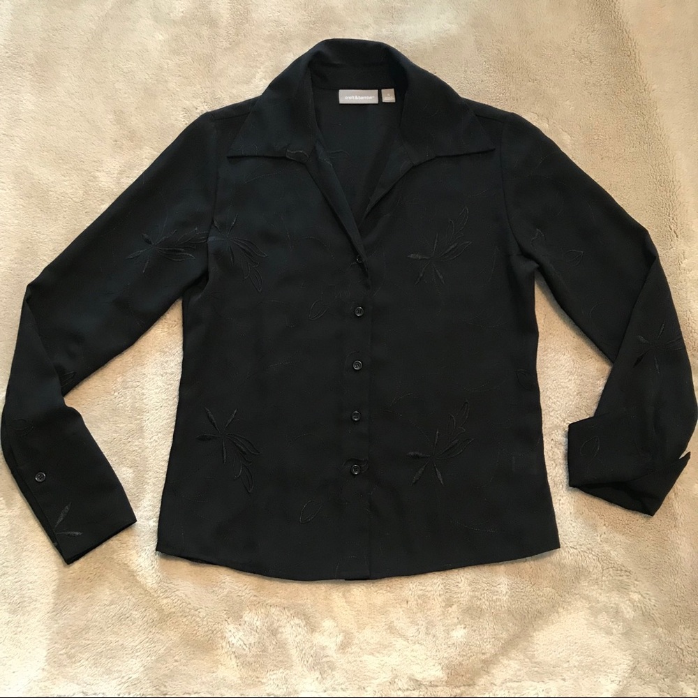 Black embroidered blouse